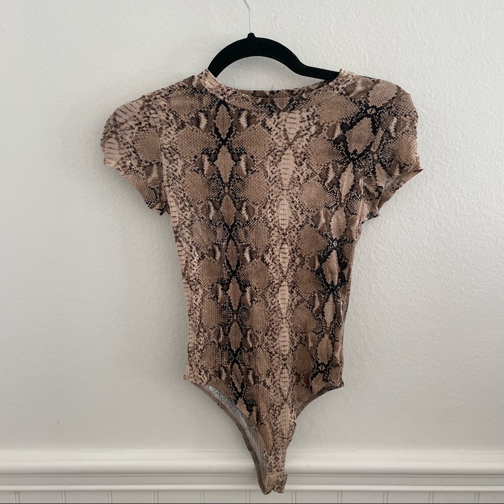 Olivacaeous snakeprint bodysuit